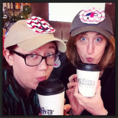 Tori and Sarah with coffee