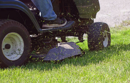 lawn mower cutting grass